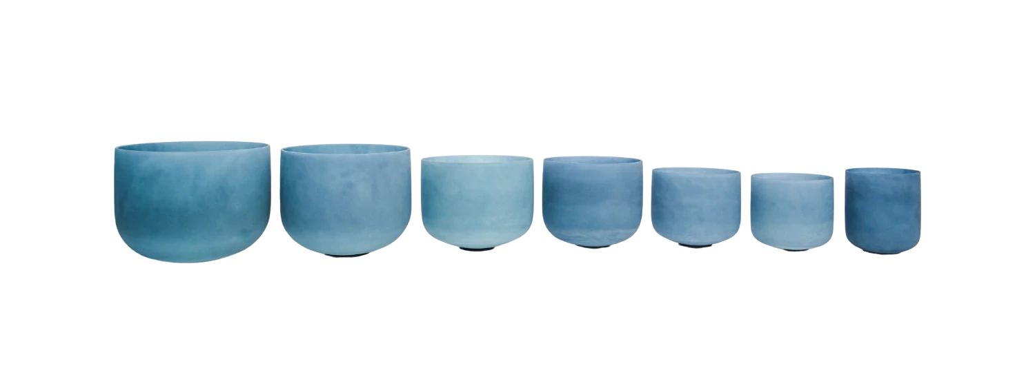 Complete seven-bowl Lapis crystal singing set