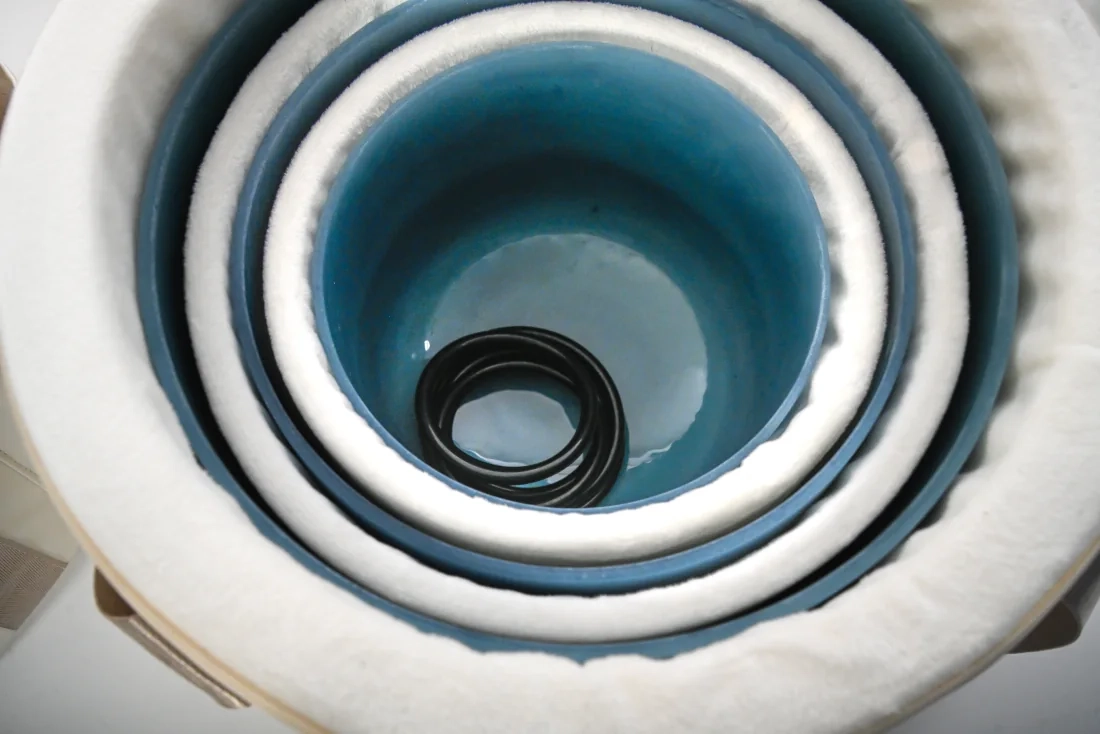 Nested Lapis crystal singing bowls