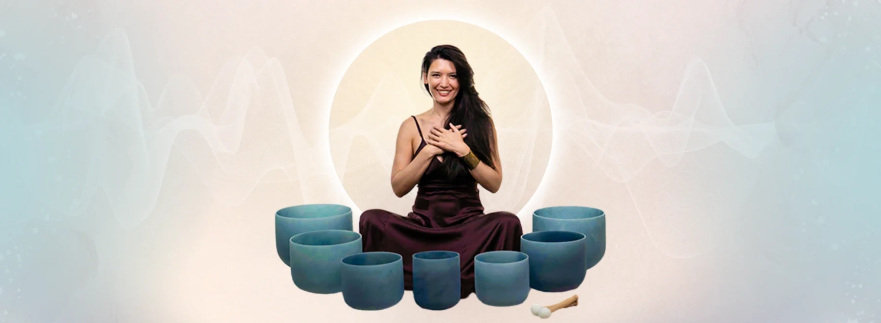 Lapis crystal singing bowl set